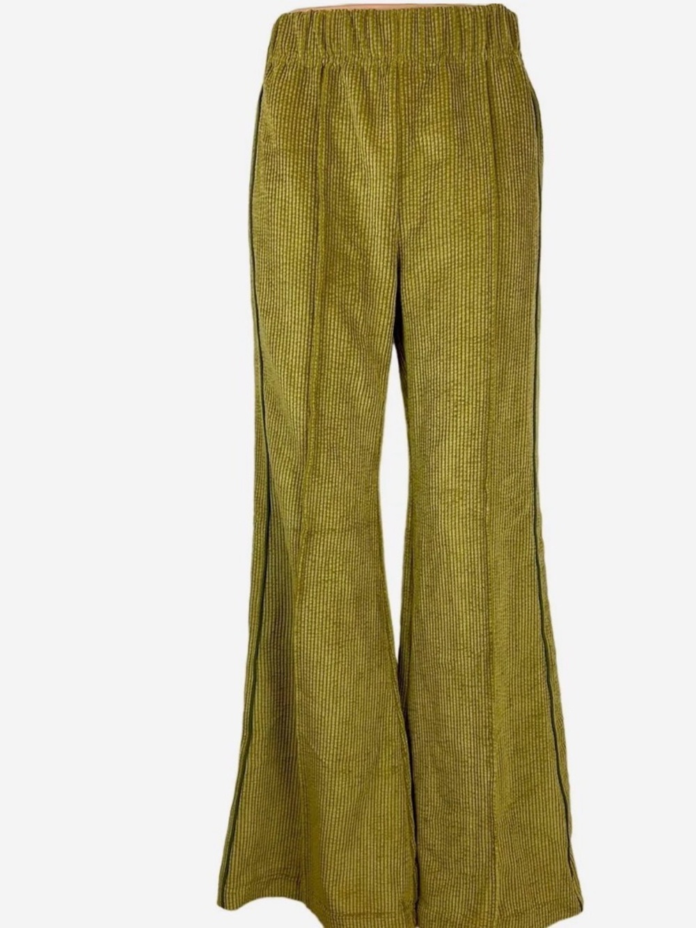 BDG Olive Green Ribbed Flare Pants